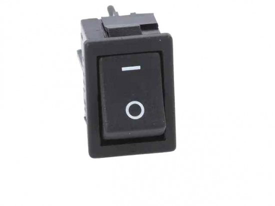Schakelaar rocker snap-in aan/uit rechthoekig zwart (0/1) DPST 16A/250V 